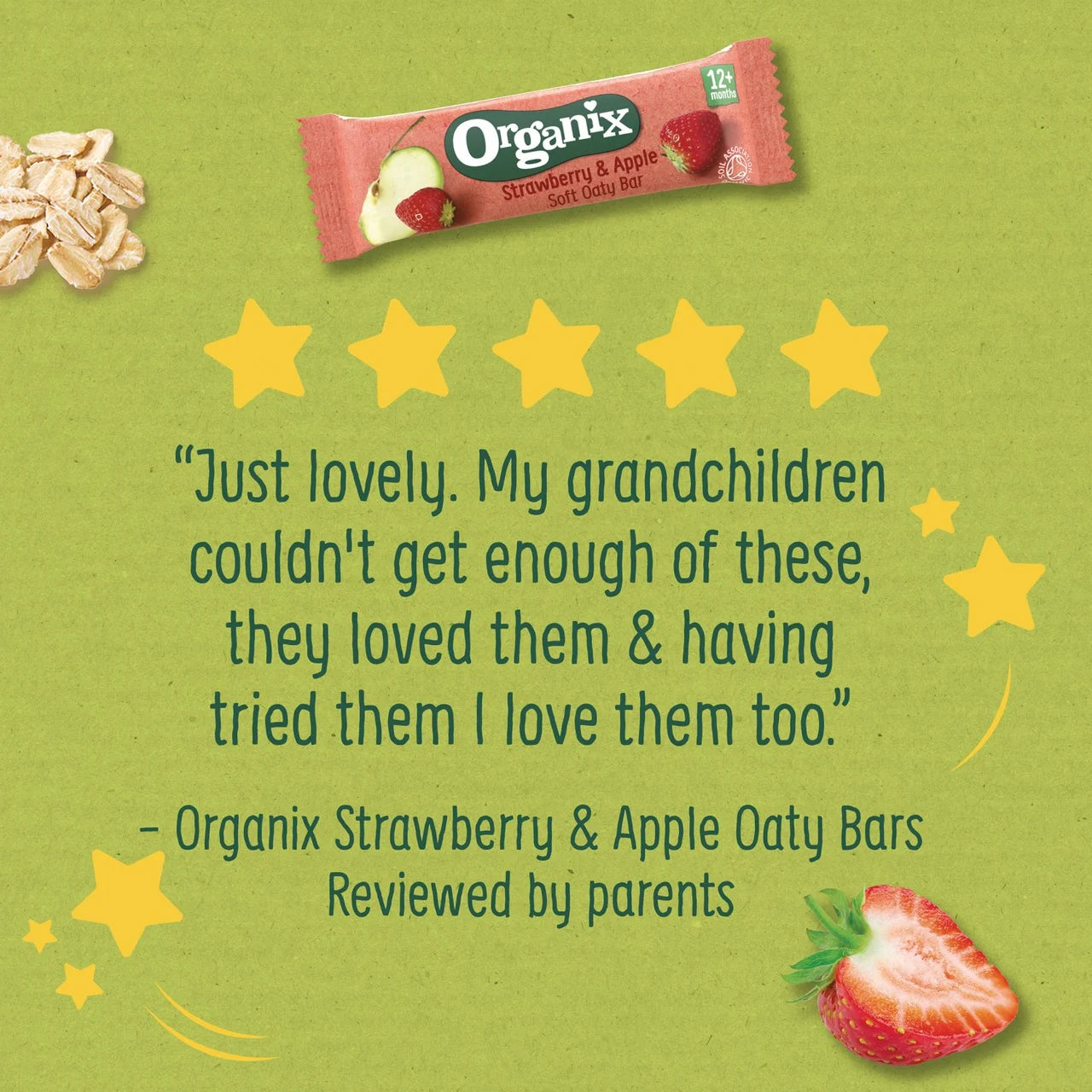 Organix Strawberry & Apple Soft Oaty Bars Toddler Multipack 12 months+ 6 x 23g