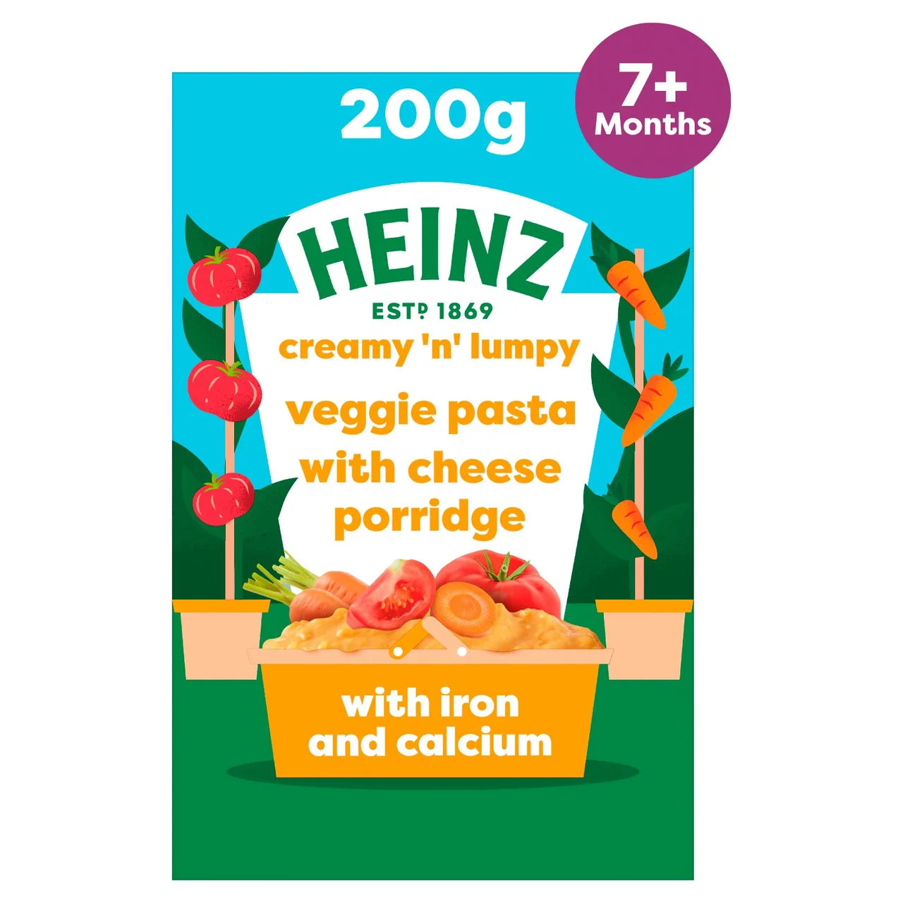 Heinz Veggie Pasta & Cheese Porridge Baby Food 7+ Months 200g