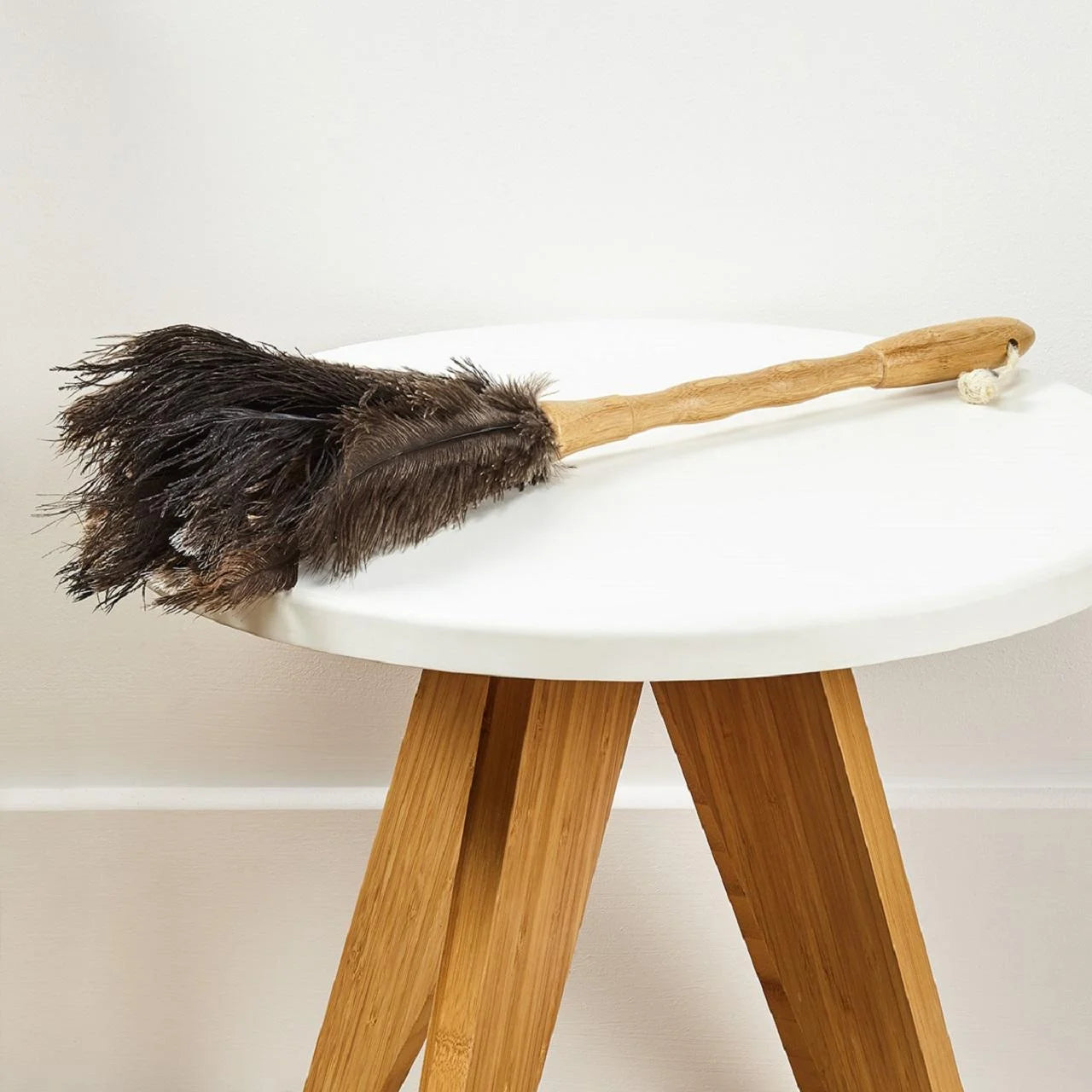 Addis Bamboo Natural Ostrich Feather Long Reach Duster, Bamboo