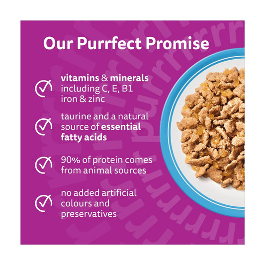 Whiskas 1+ Adult Wet Cat Food Pouches Fish Favourites in Jelly 80 x 85g