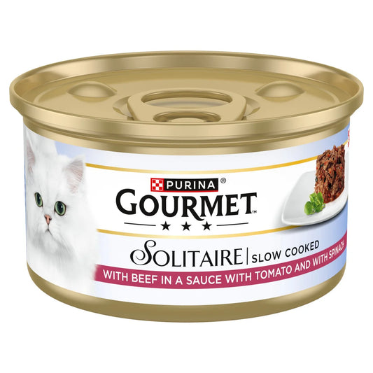 Gourmet Solitaire Beef Wet Cat Food 85g