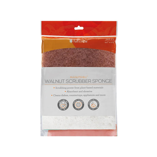Full Circle Neat Nut Walnut Scour Pads, Pack Of 2