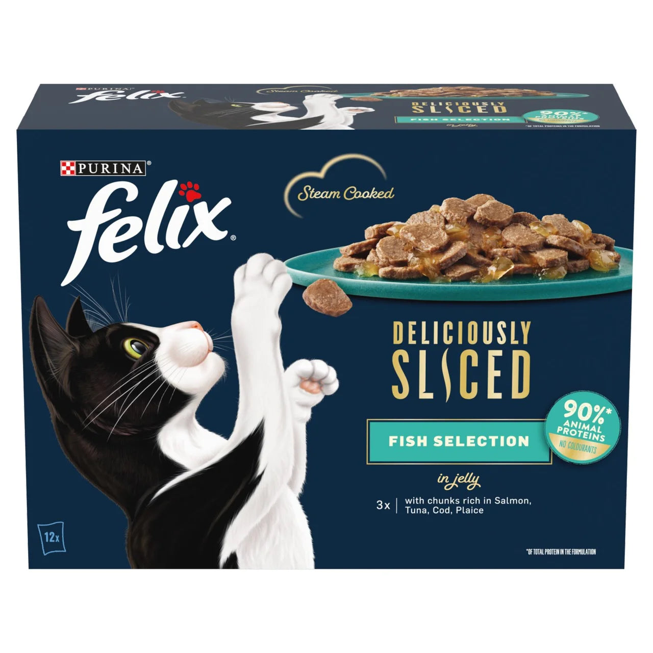 Felix Deliciously Sliced Fish Selection in Jelly Wet Cat Food 12 x 80g