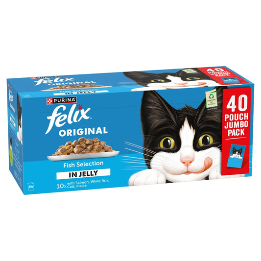Felix Original Fish Selection in Jelly Wet Cat Food 40 x 85g