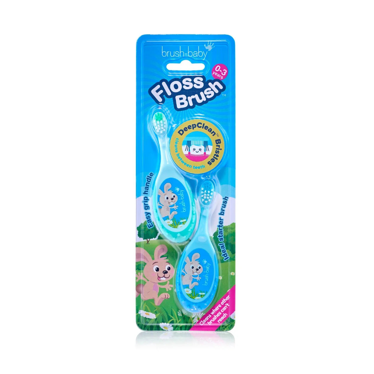 Brush-Baby Flossbrush 0-3 yrs Double 2 per pack