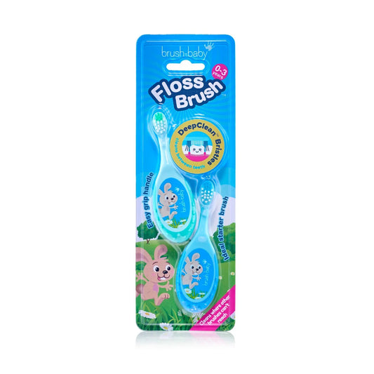 Brush-Baby Flossbrush 0-3 yrs Double 2 per pack