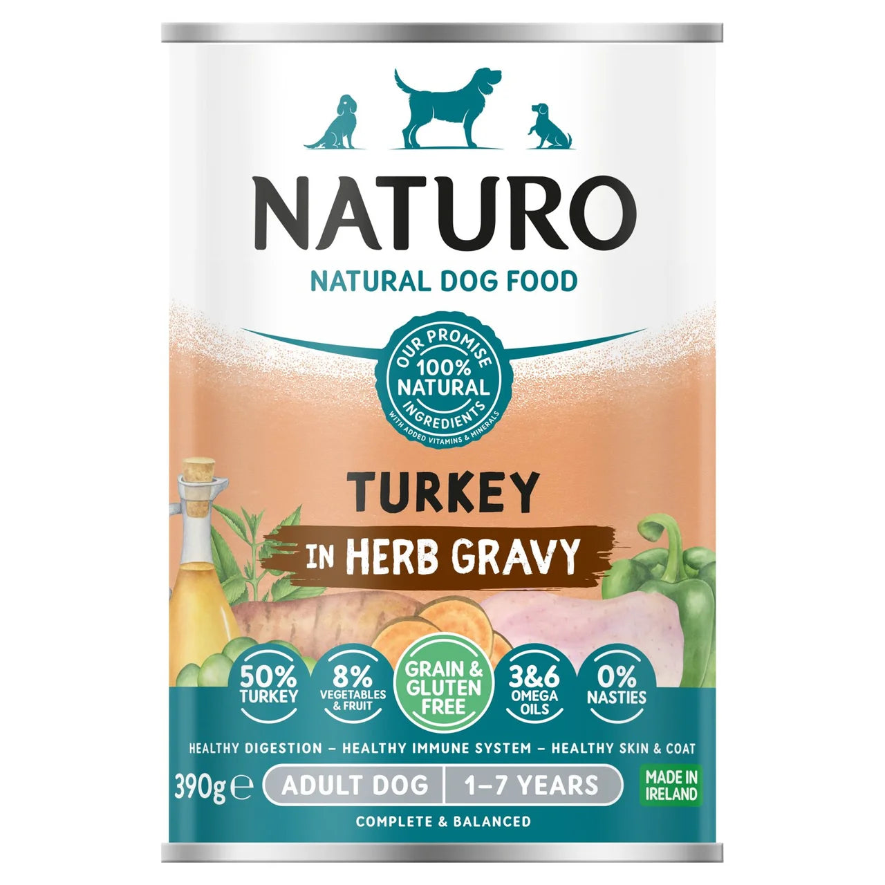Naturo Grain & Gluten Free Turkey in Herb Gravy 390g