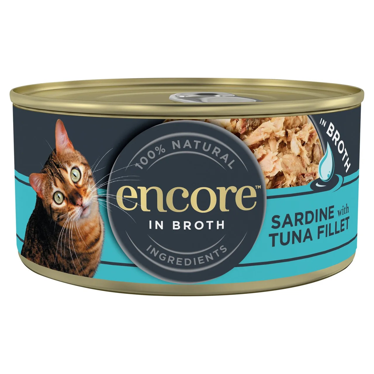 Encore Natural Wet Cat Food Tin Sardine with Tuna Fillet in Broth 70g