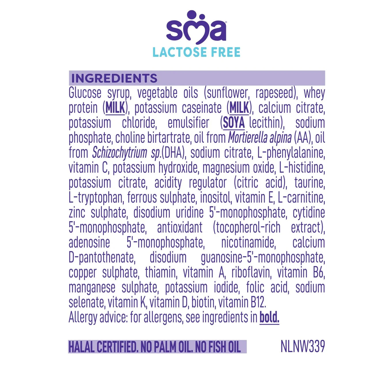 SMA LF Lactose Free Infant Milk Powder Formula, From Birth 400g