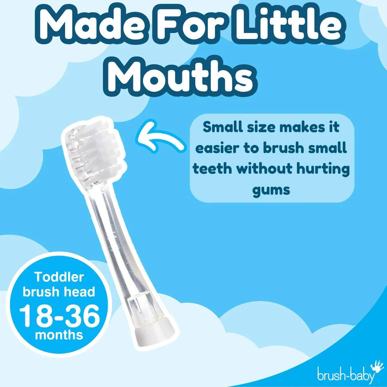 Brush-Baby BabySonic Replacement Toothbrush Heads, 18-36 mths , 4 per pack