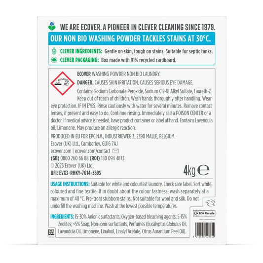 Ecover Concentrated Non Bio Laundry Powder 80 Washes 4kg