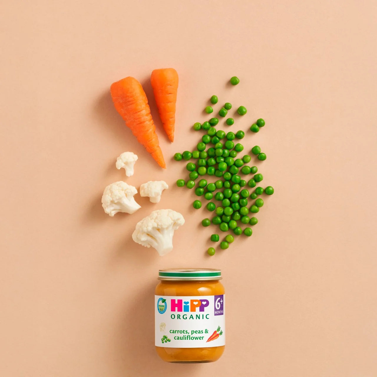 HiPP Organic Carrots, Peas & Cauliflower Baby Food Jar 6+ Months 125g