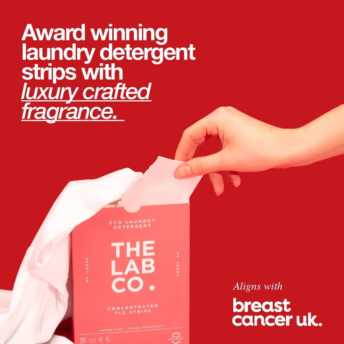 The Lab Co. Laundry Detergent Sheets Non Bio Energising Scent 64 Loads