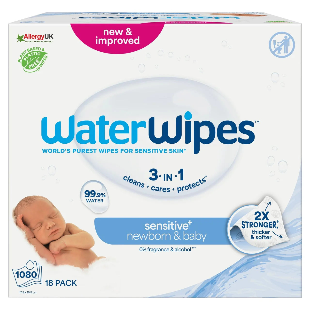 WaterWipes Sensitive Newborn Biodegradable Wipes - 1080 Wipes