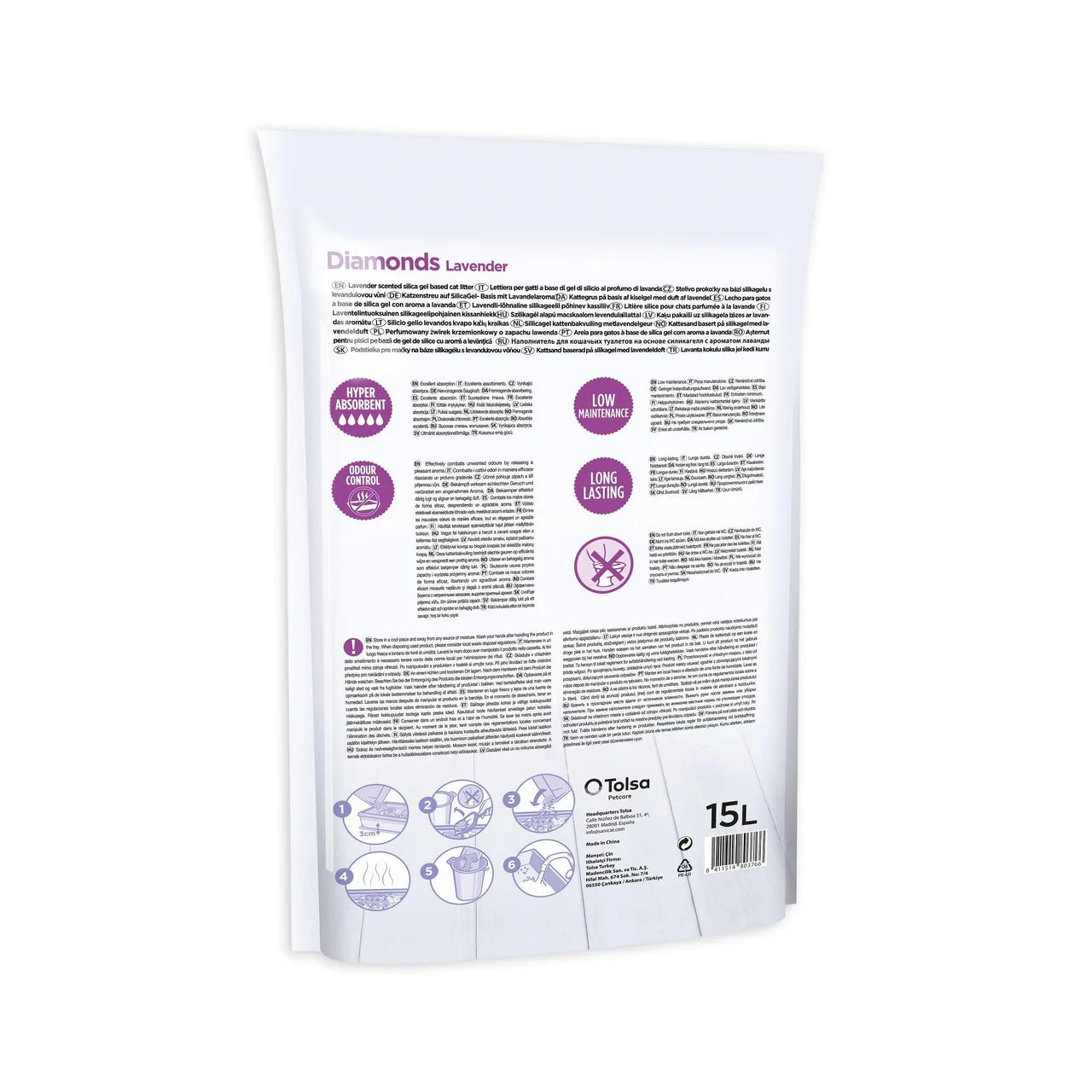 Sanicat Diamonds Lavender Cat Litter 15L