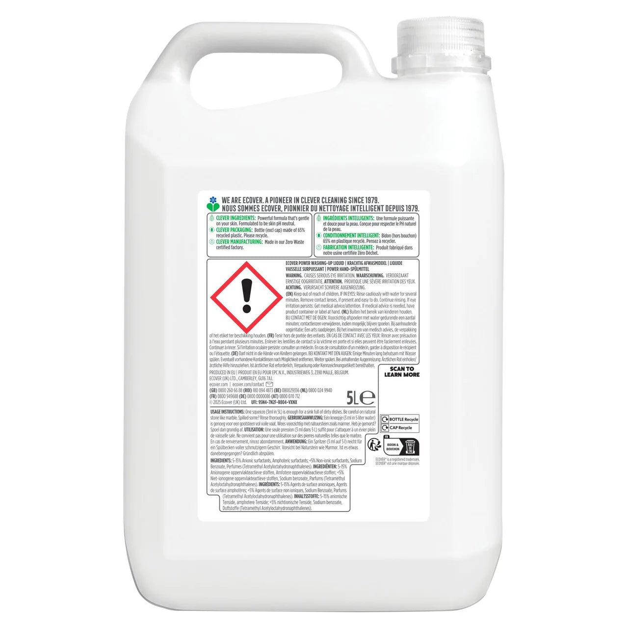 Ecover Power Washing Up Liquid 5L