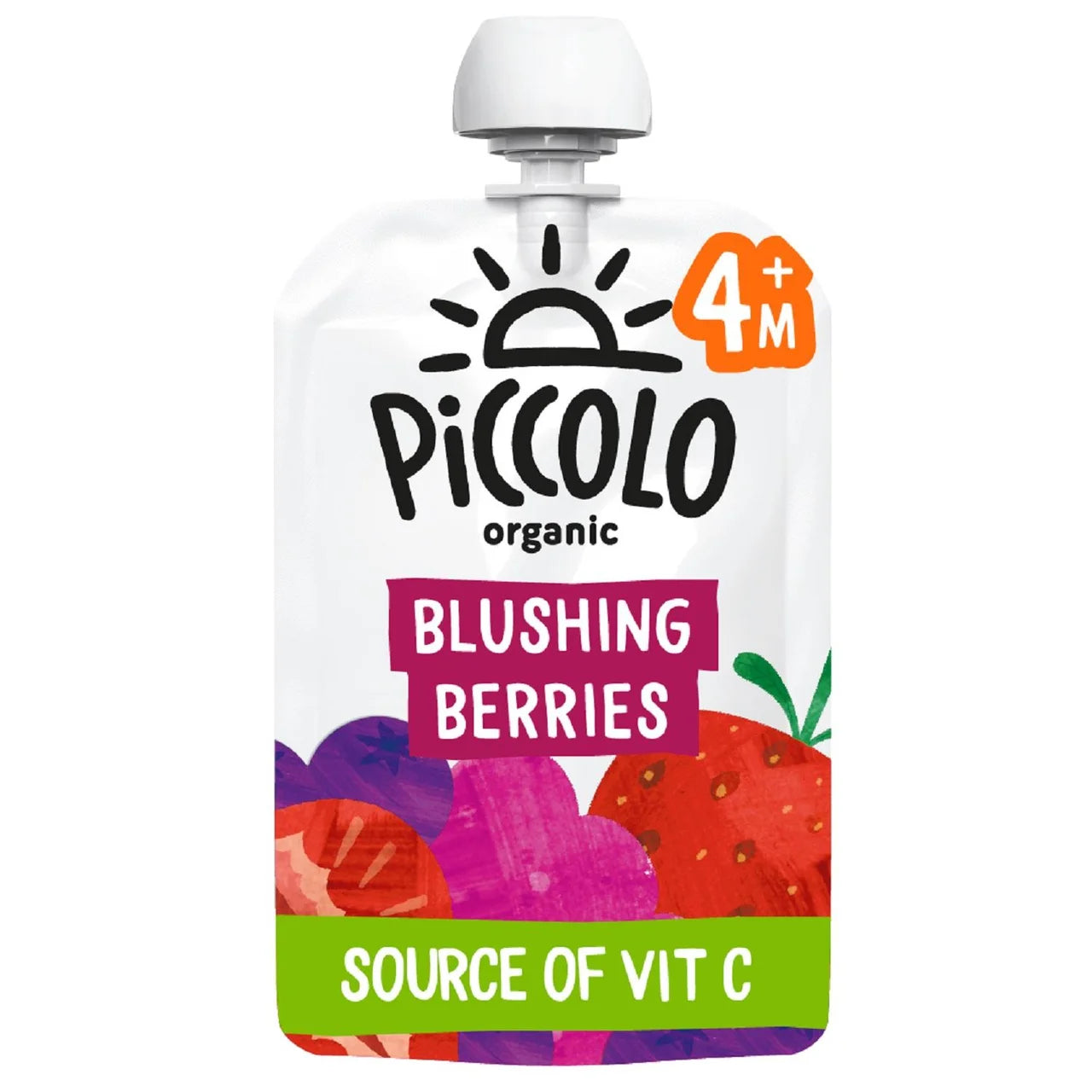Piccolo Blushing Berries Baby Food Pouch 4+ Months 100g