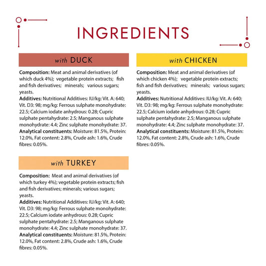 Gourmet Mon Petit Poultry Variety Turkey Chicken Duck Wet Cat Food 6 x 50g