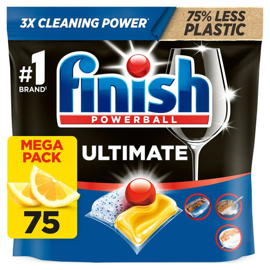 Finish Ultimate All in One Dishwasher tabs Lemon 75 per pack