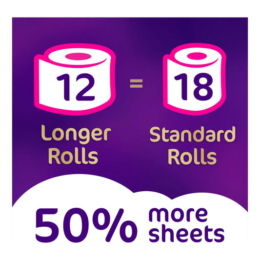 Cushelle Quilted Toilet Rolls, 50% More Sheets 12 per pack