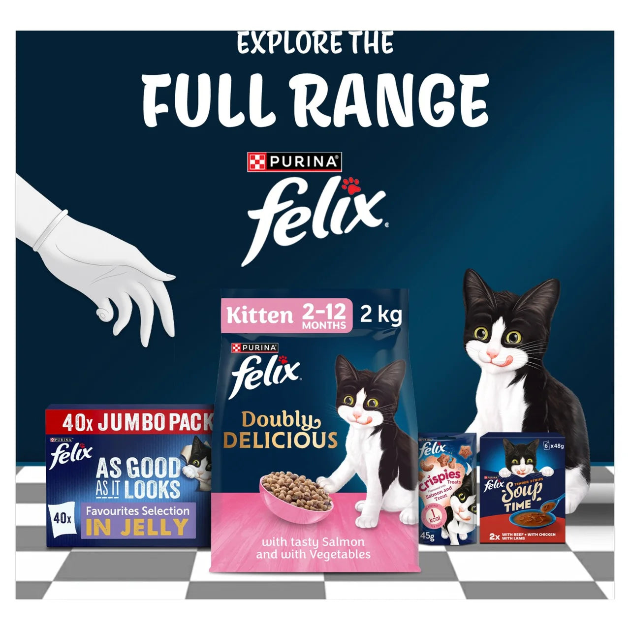 Felix Doubly Delicious Kitten Salmon & Vegetables Dry Cat Food 2kg