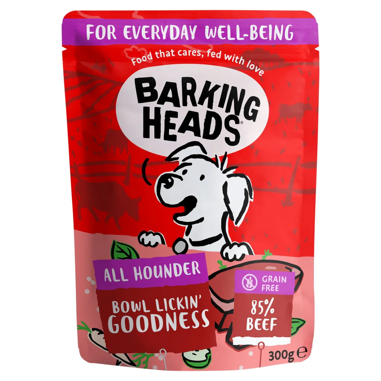 Barking Heads Beef Waggington Wet Dog Food Pouch 300g
