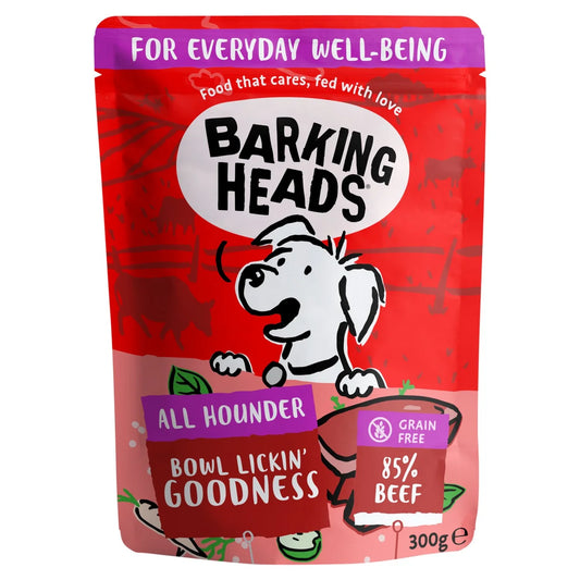 Barking Heads Beef Waggington Wet Dog Food Pouch 300g