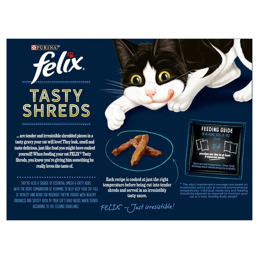 Felix Tasty Shreds Fish Selection in Gravy Wet Cat Food 12 x 80g