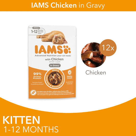 Iams Delights Kitten Chicken in Gravy Multipack 12 x 85g