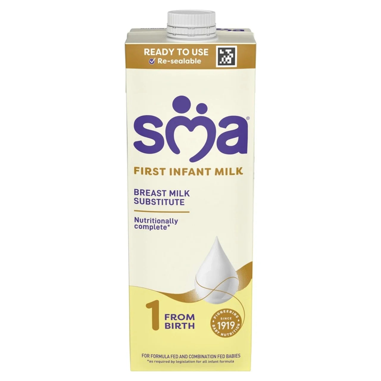 SMA 1 First Infant Baby Milk Premade Liquid Formula from birth 1 litre
