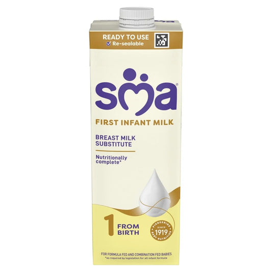 SMA 1 First Infant Baby Milk Premade Liquid Formula from birth 1 litre