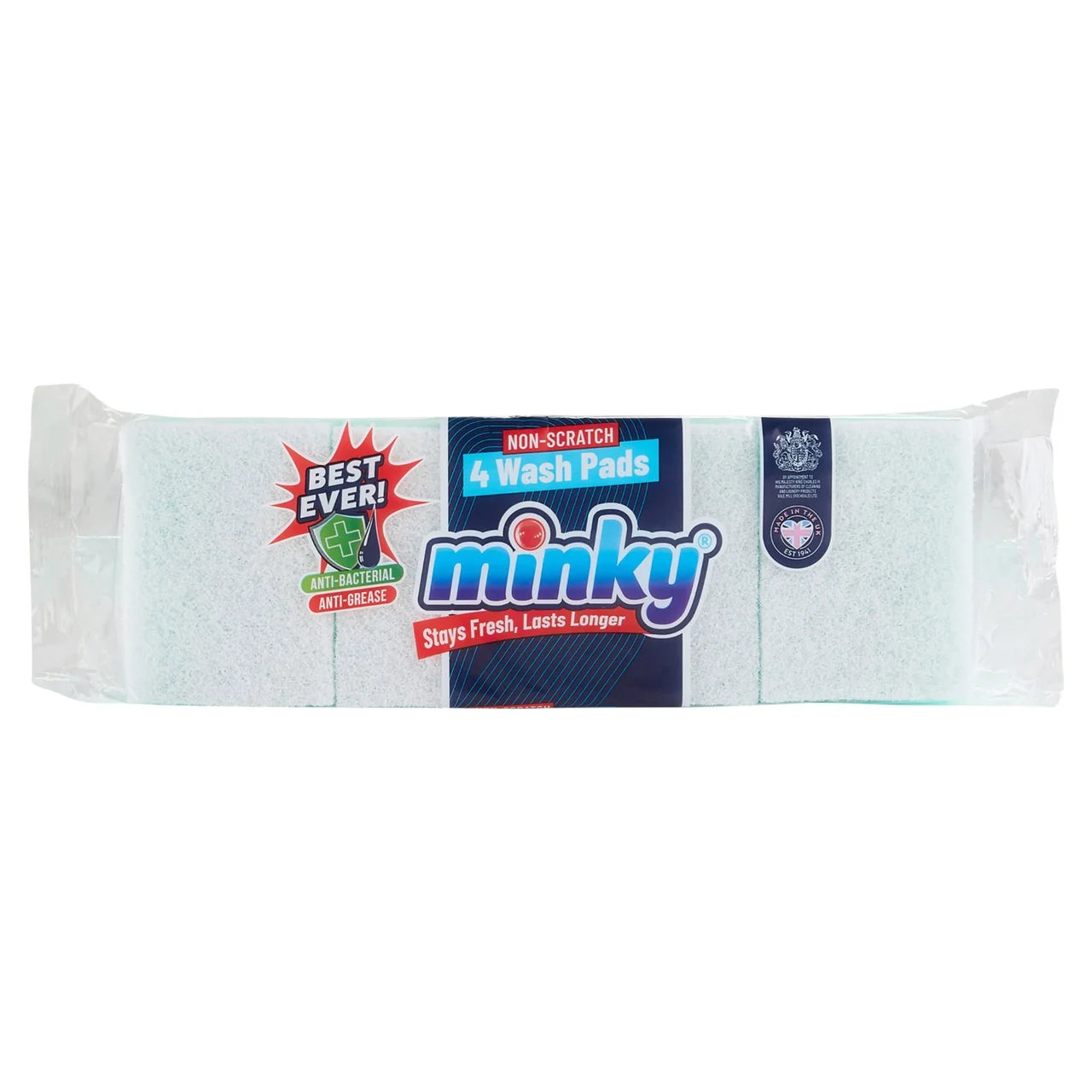 Minky Non Scratch Antibacterial Wash Pads 4 per pack