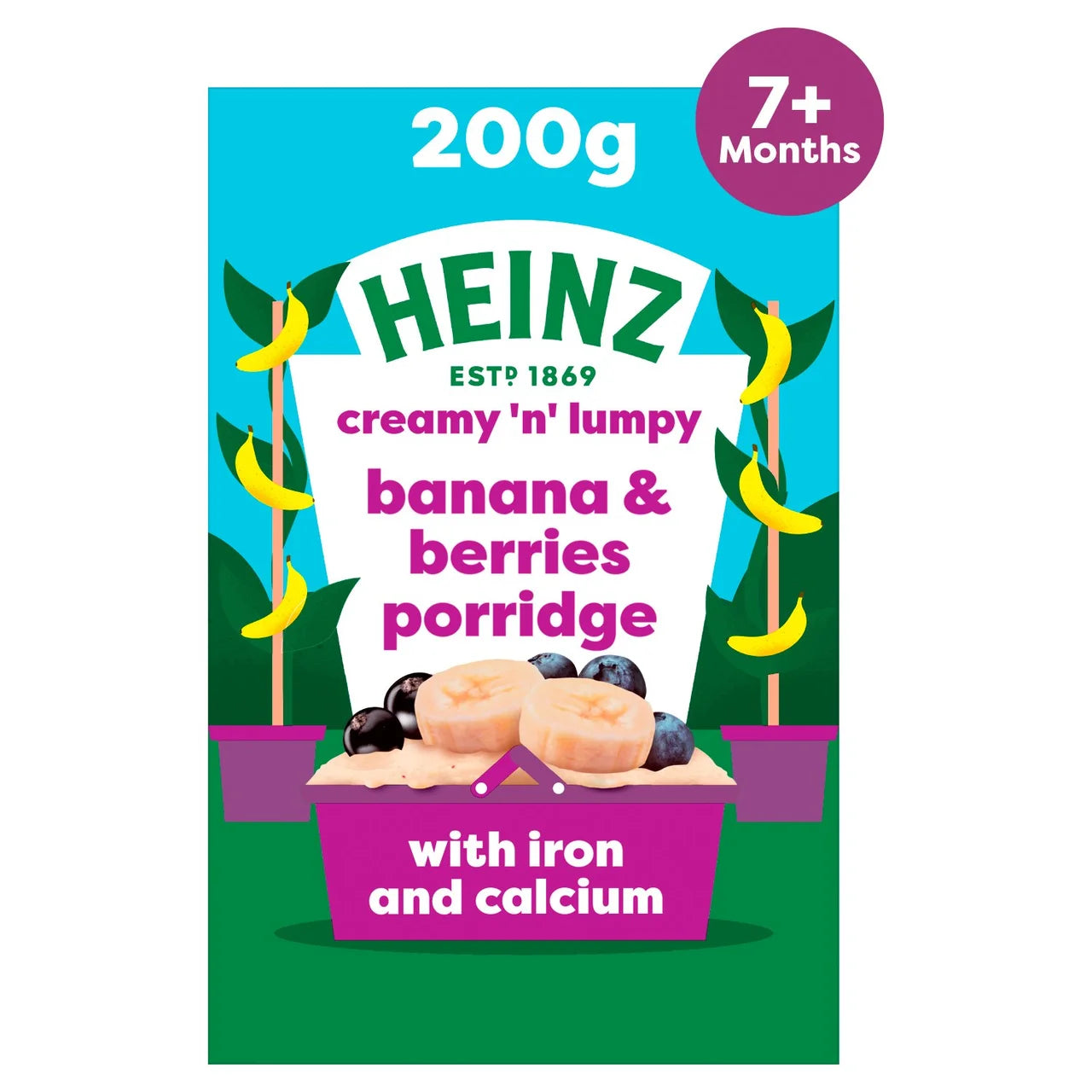 Heinz Banana & Berries Porridge Baby Food 7+ Months 200g