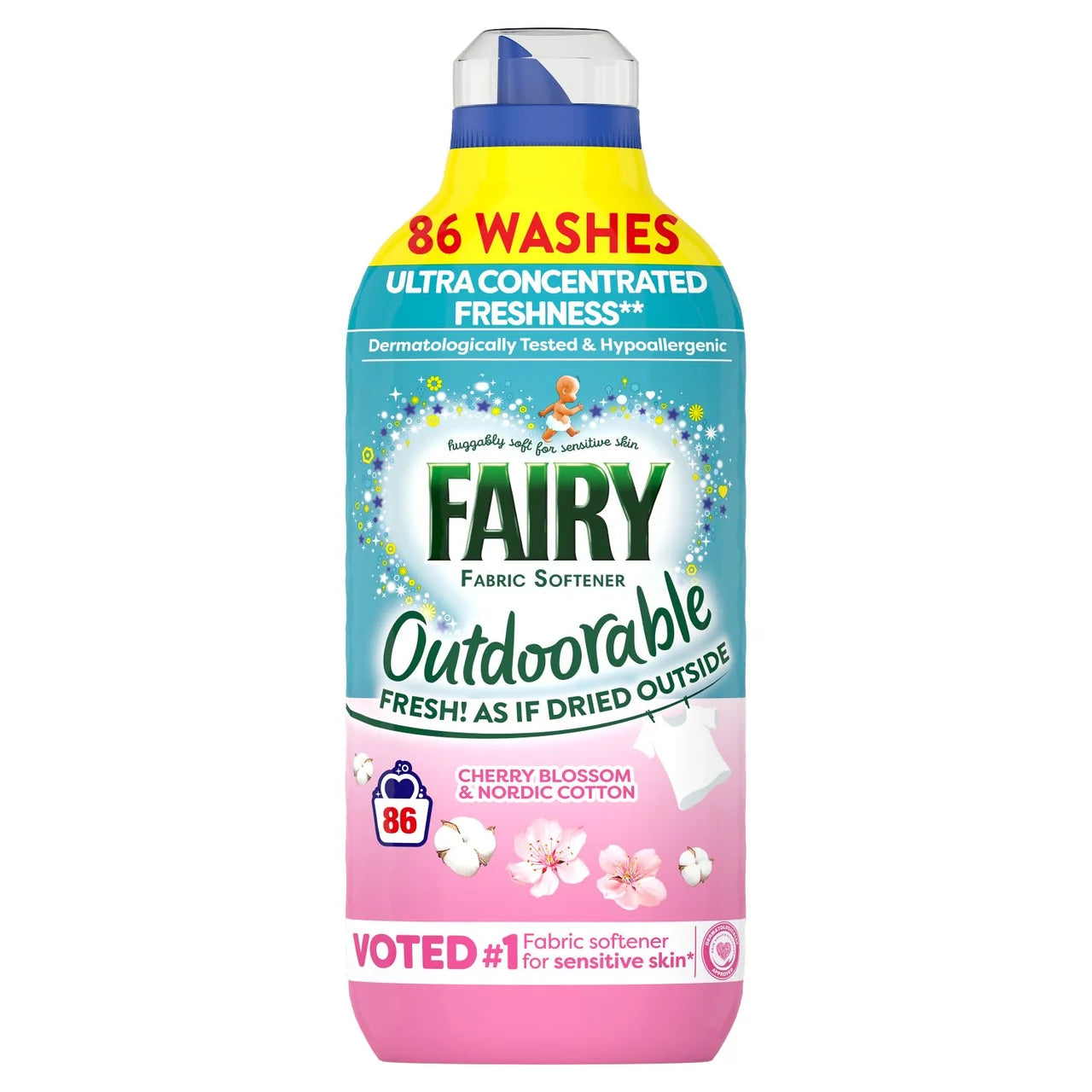 Fairy Outdoorable Fabric Conditioner Cherry Blossom & Nordic Cotton 86 Wash 1204ml
