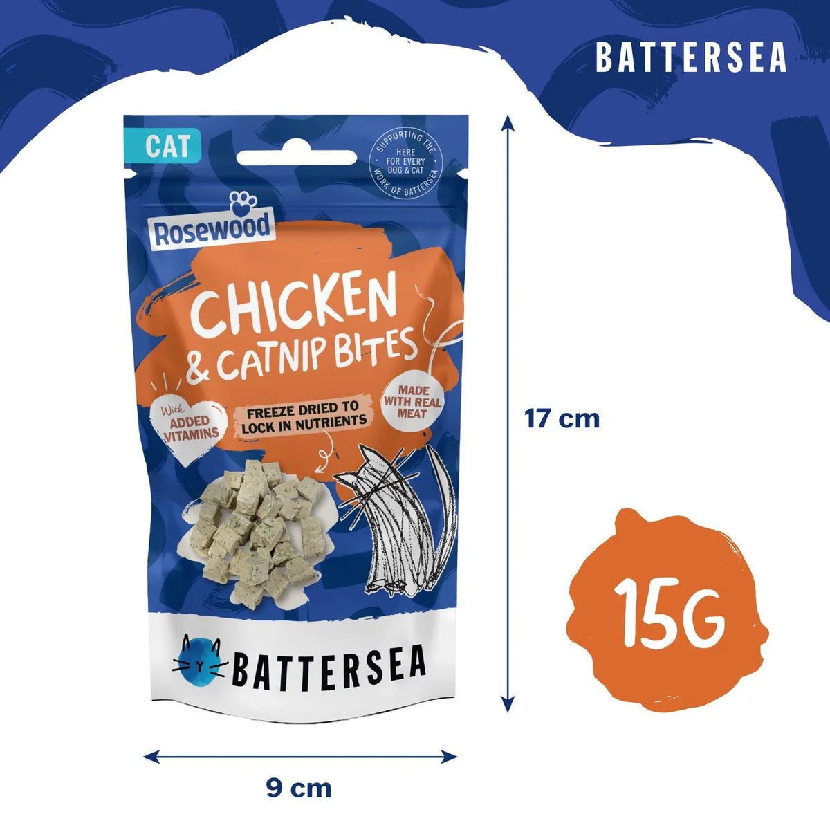 Battersea Chicken & Catnip Freeze Dried Bites 15g