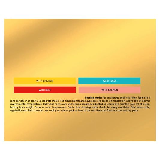 Gourmet Gold Savoury Cake with Beef, Chicken, Salmon, Tuna Wet Cat Food Can 48 x 85g
