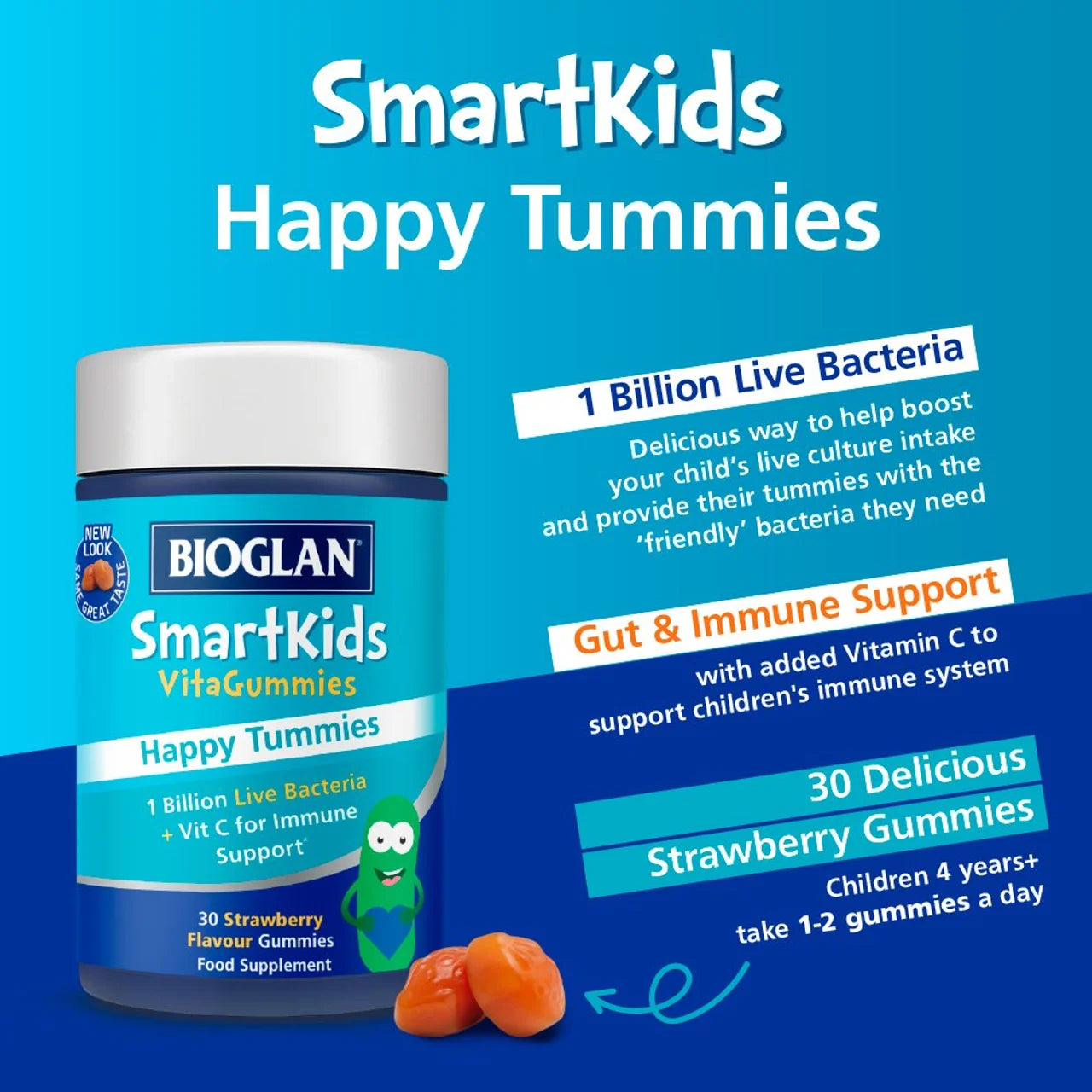 Bioglan SmartKids Vitagummies Happy Tummies 30 per pack