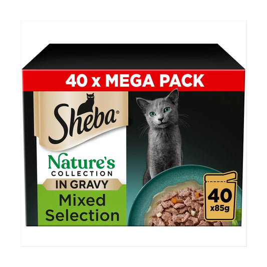 Sheba Nature's Collection Adult Wet Cat Food Mixed in Gravy Pouches 40 x 85g
