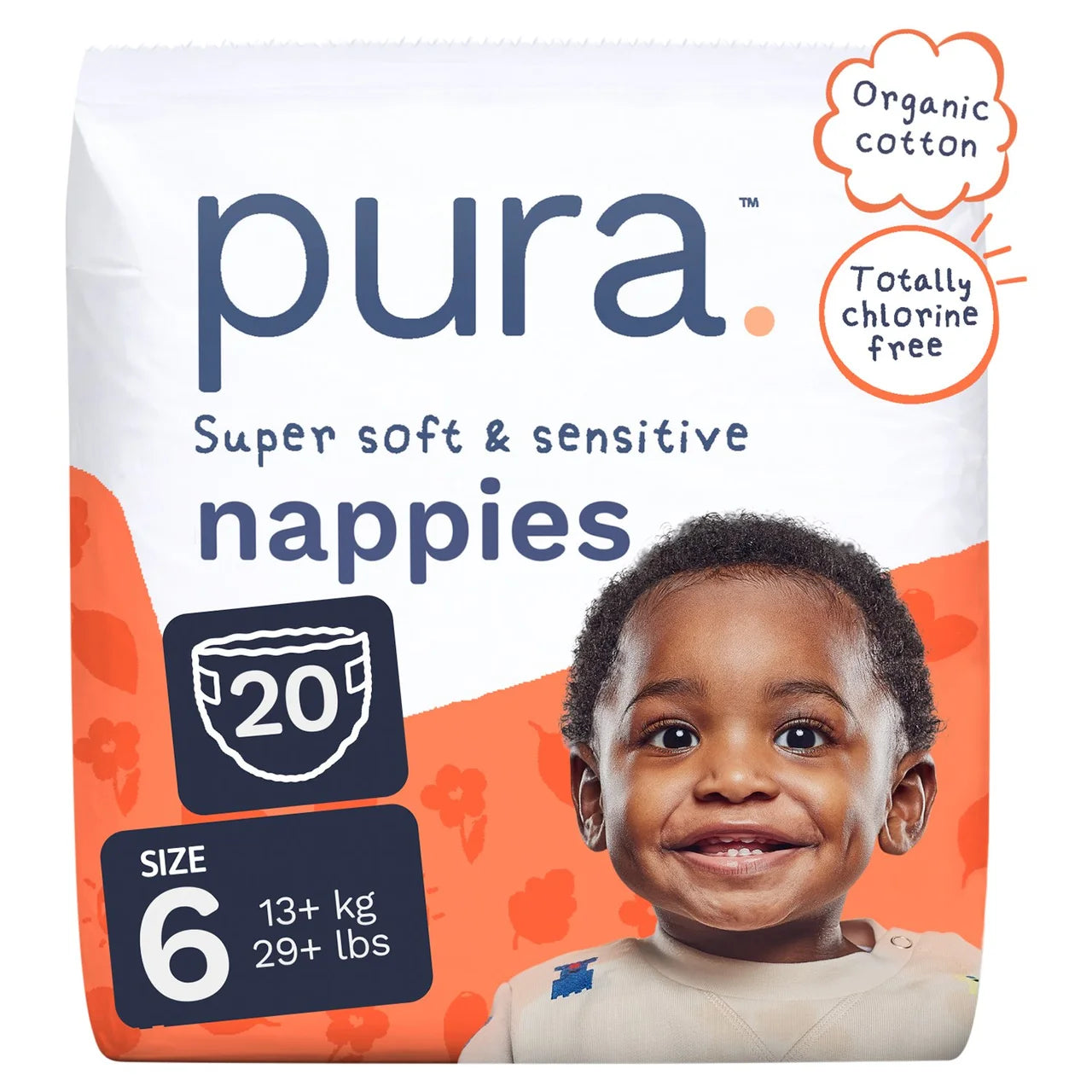 Pura Nappies Size 6, 20 per pack