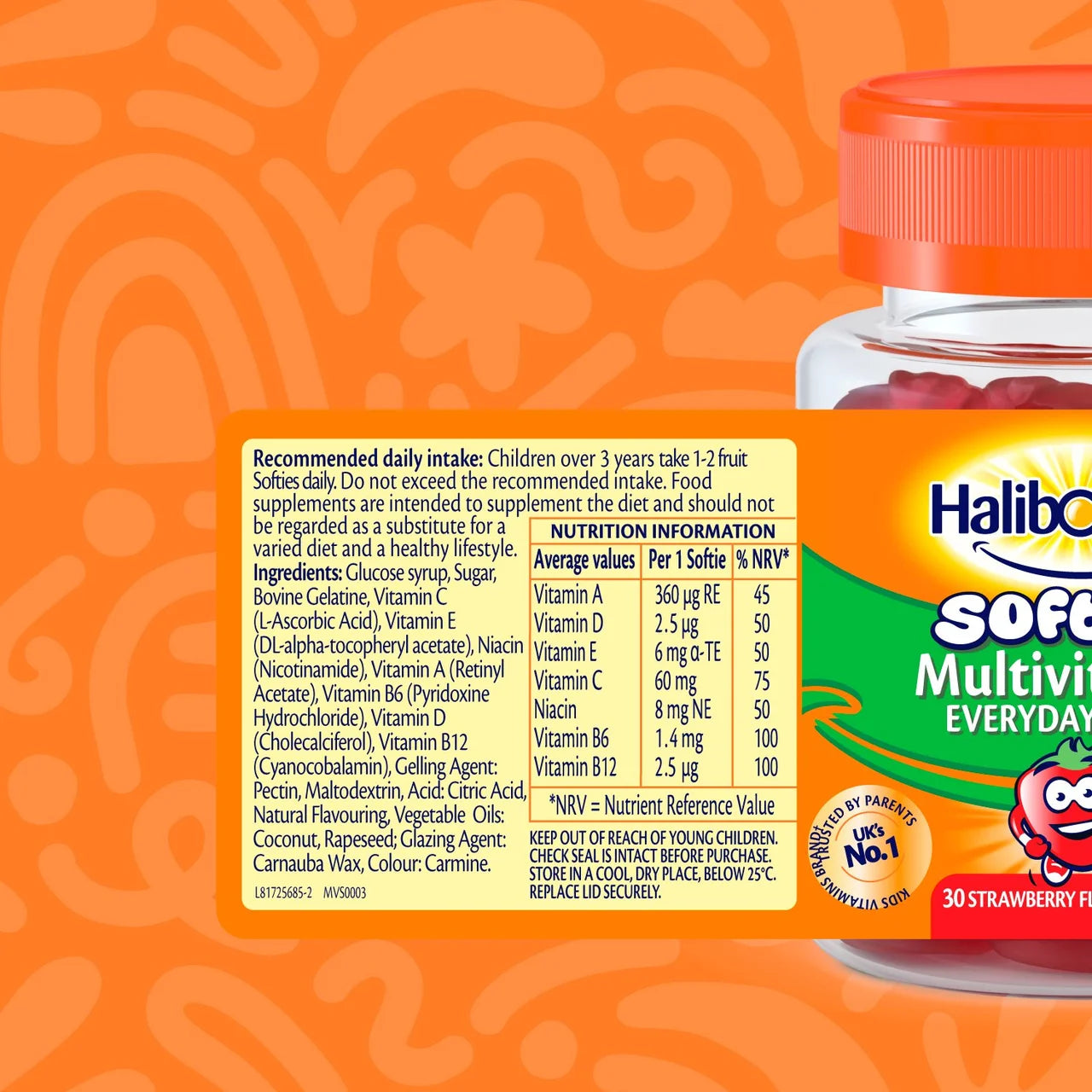 Haliborange Kid's Softies Multivitamins Strawberry Gummies 3-12yrs 30 per pack