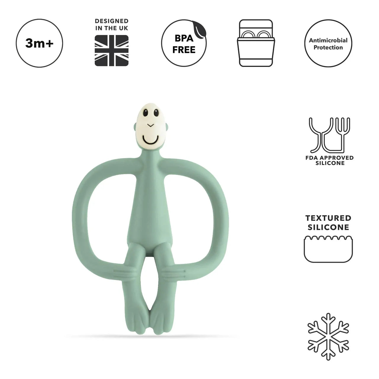 Matchstick Monkey Original Teether - Mint Green