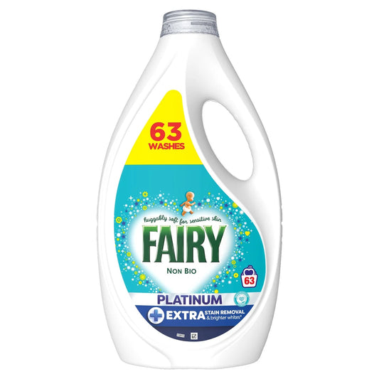 Fairy Platinum Non Bio Washing Liquid 63 Washes 1.953L