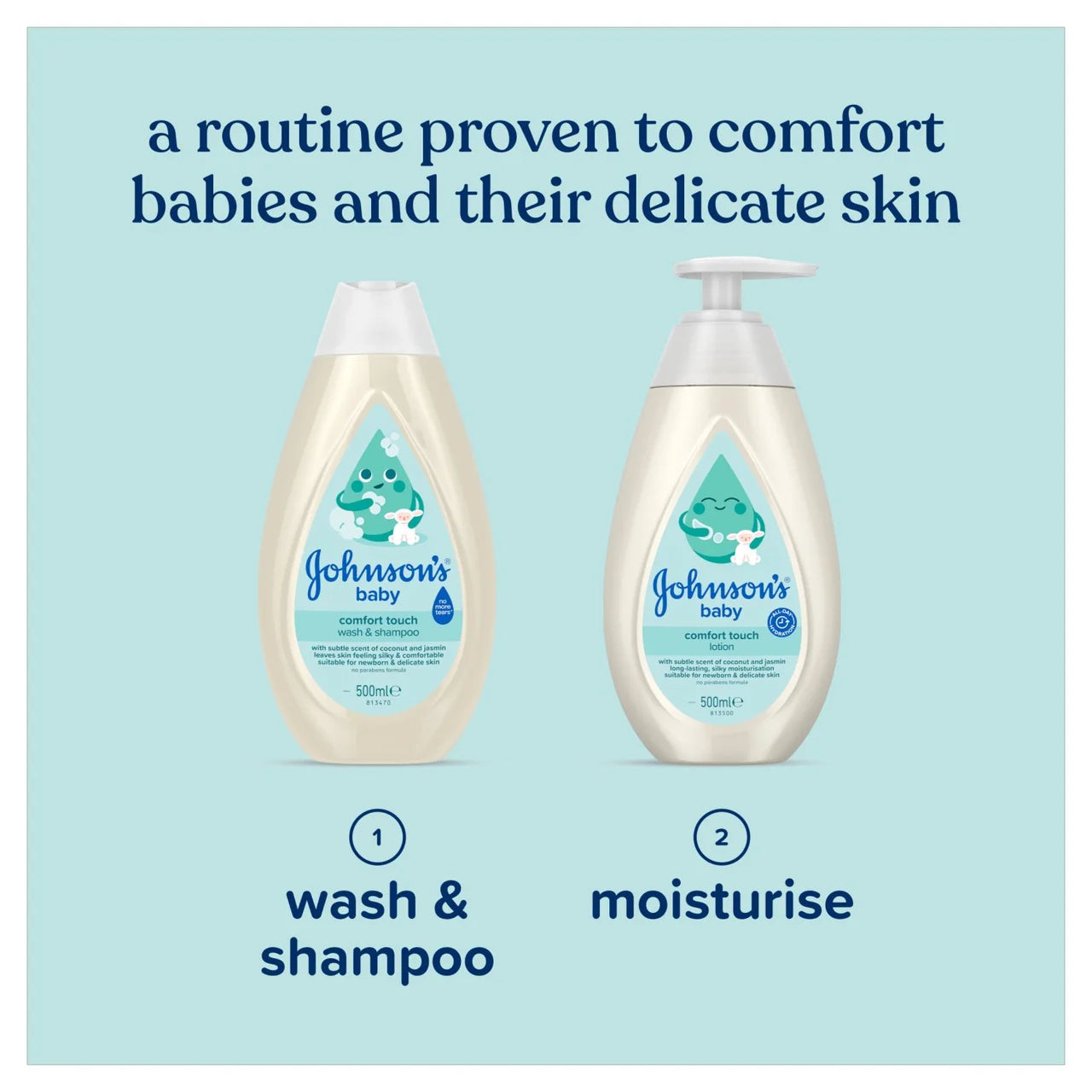 Johnson's Baby Comfort Touch Wash & Shampoo 500ml