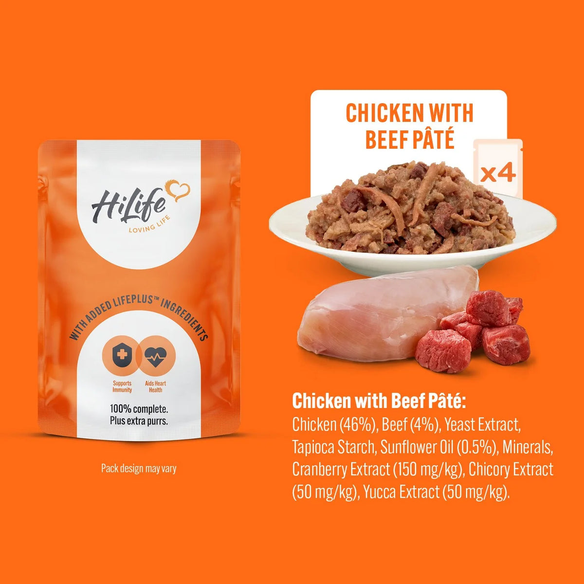 HiLife It's Only Natural Cat Food The Chicken One In Jelly 8 x 70g