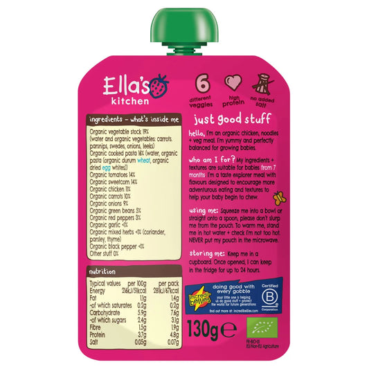 Ella's Kitchen Chicken & Noodles Baby Food Pouch 7+ Months 130g