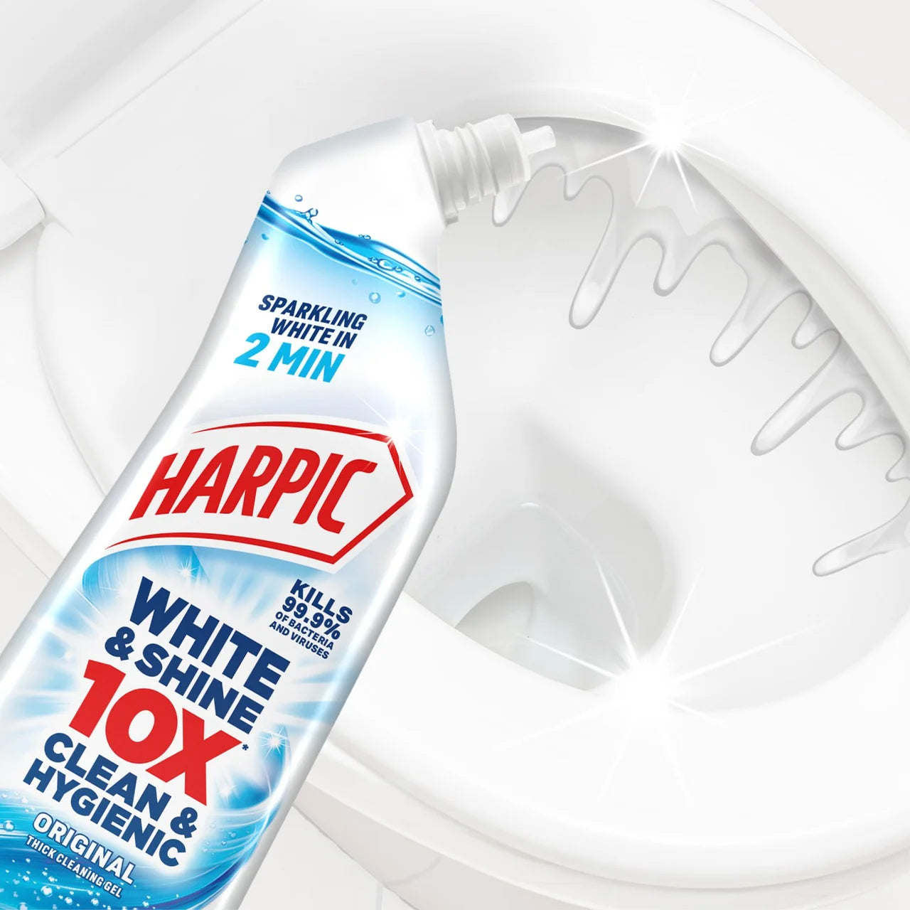 Harpic White & Shine Bleach Original Toilet Cleaner Gel 750ml
