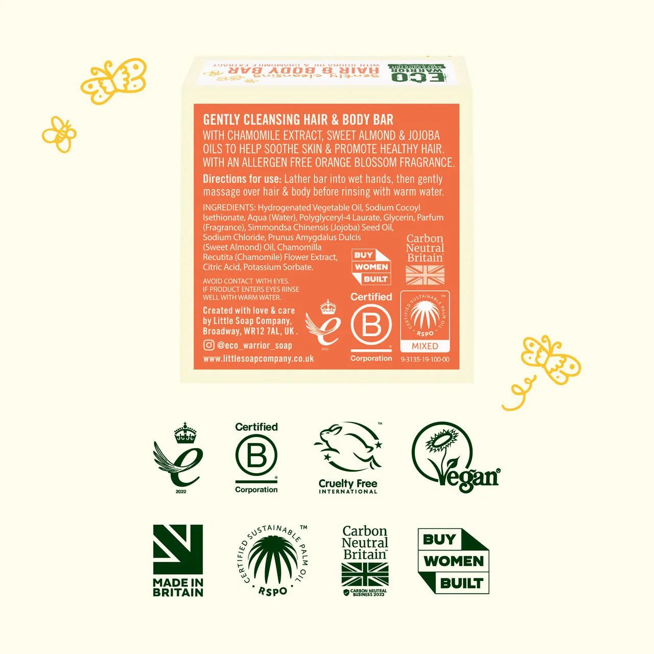Eco Warrior Baby & Child Gently Cleansing Hair & Body Soap Bar 50g