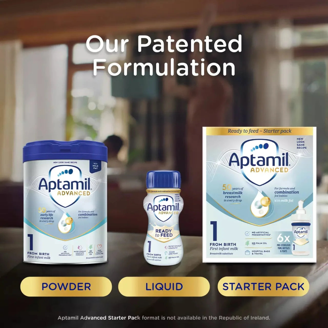 Aptamil Advanced First Infant Baby Milk Formula Liquid from Birth 4 x 200ml