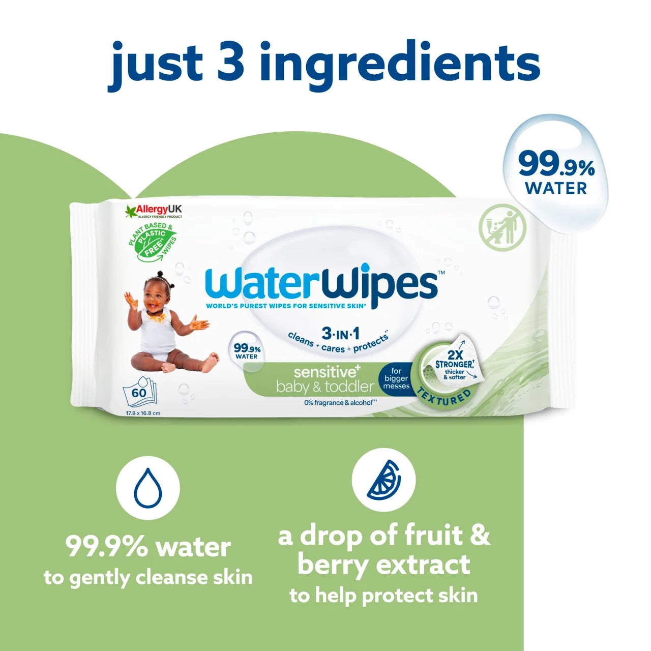 WaterWipes Multipack 3 pack Toddler , 3 x 60 per pack