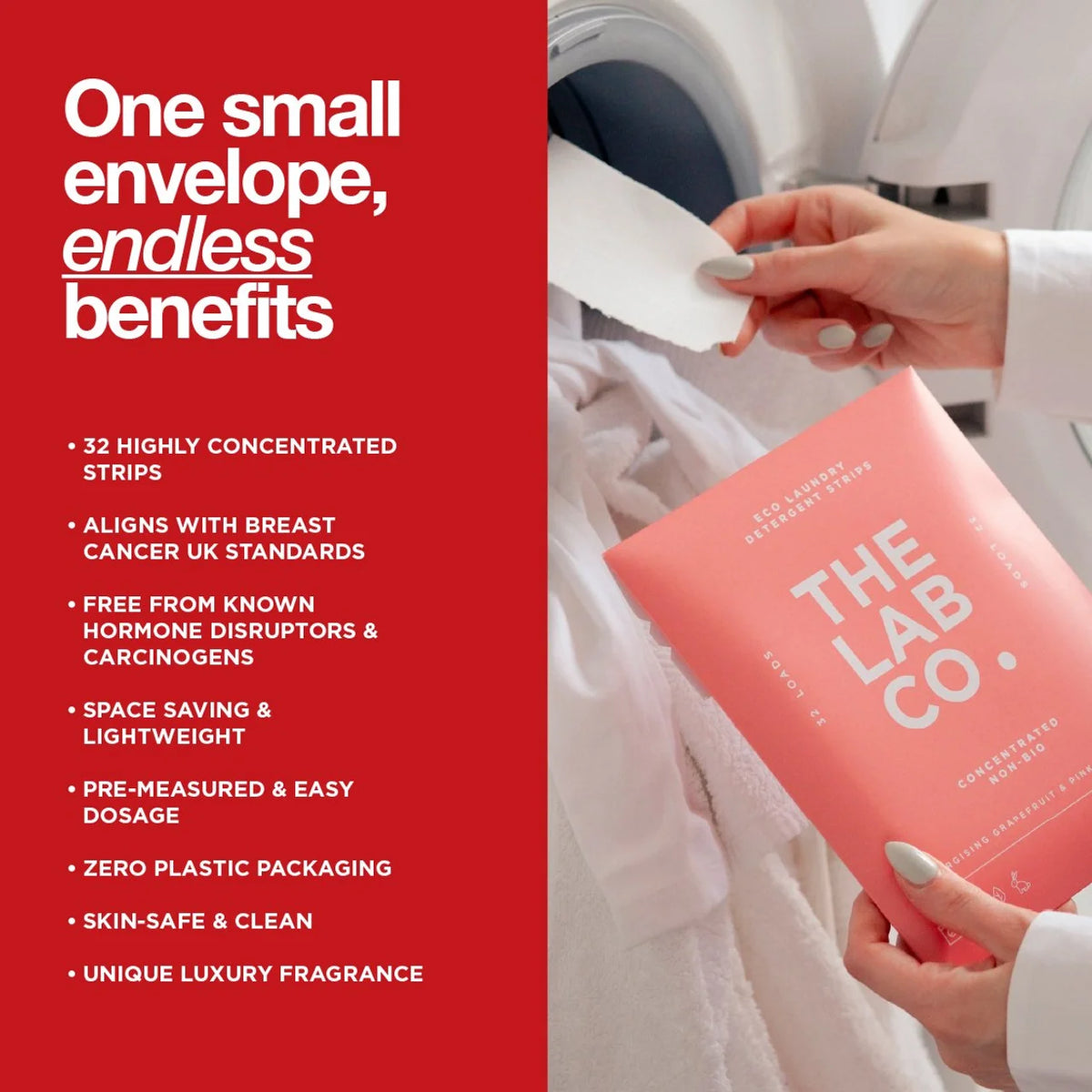 The Lab Co. Laundry Detergent Sheets Non Bio Energising Scent 32 Loads
